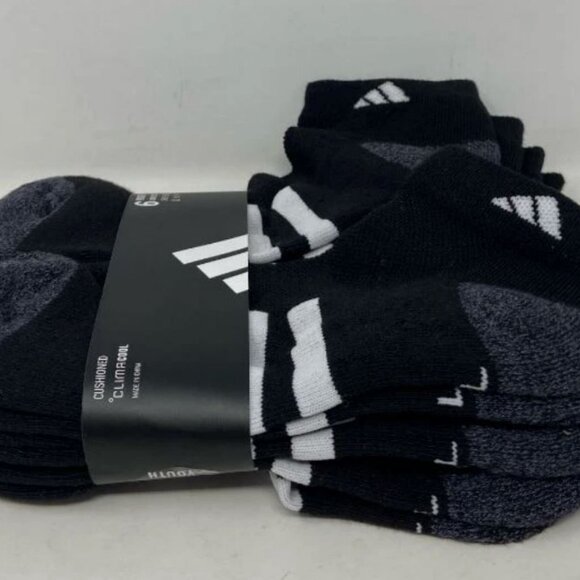 Boys adidas 6-Pk. Low-Cut Socks Color: Black Size: 9-11 - Picture 3 of 5